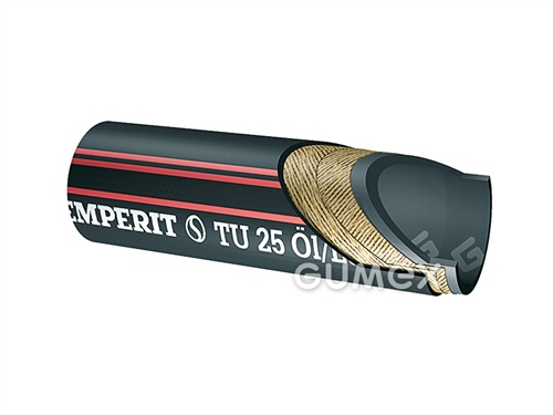 TU 25, 6/14mm, 25bar, NBR/NBR-EPDM, -40°C/+80°C, schwarz/roten Streifen, 